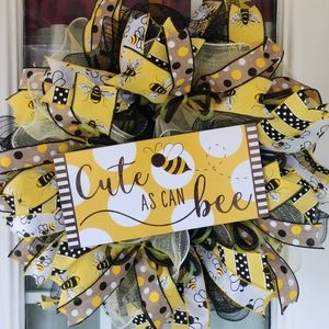 Bee Wreath, Bumble Bee Wreath, Home Decor